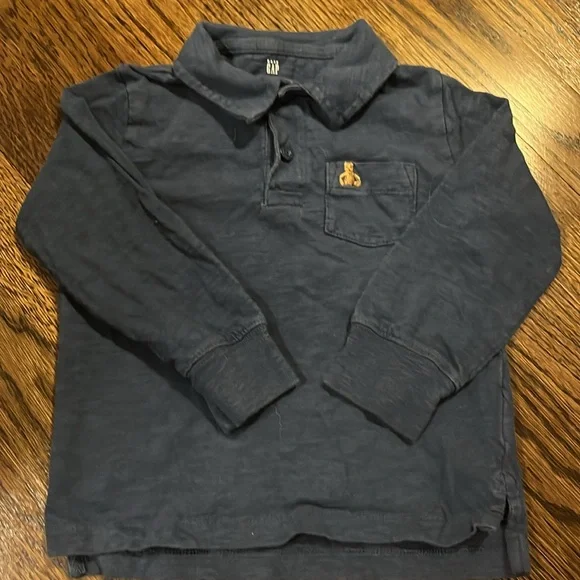 Two Baby Gap Long Sleeve Polos, Size 2T - Picture 3 of 3